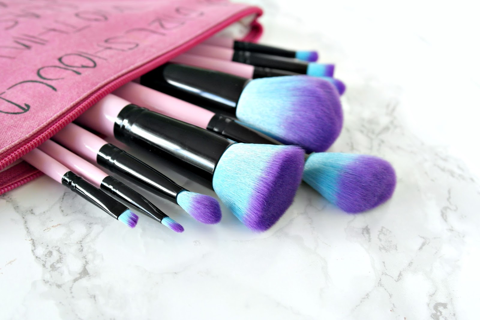 spectrum collections, 10 piece essential kit, review,pink makeup brushes