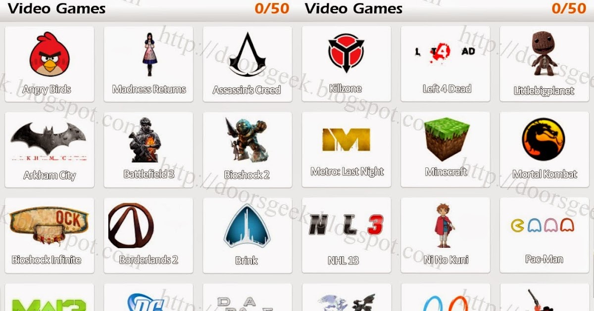 Logo Game Guess the Brand [Bonus] Video Games Doors Geek