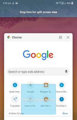 Use app in pop-up view