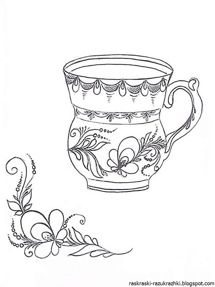 Картинки раскраски хохлома для детей