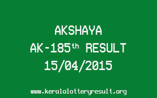 Akshaya AK 185 Lottery Result 15-4-2015