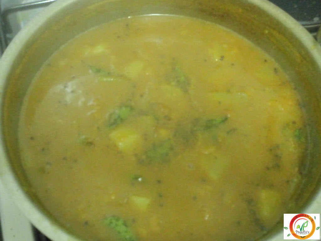 Preethi's Vegetable Plate Turnip Sambar