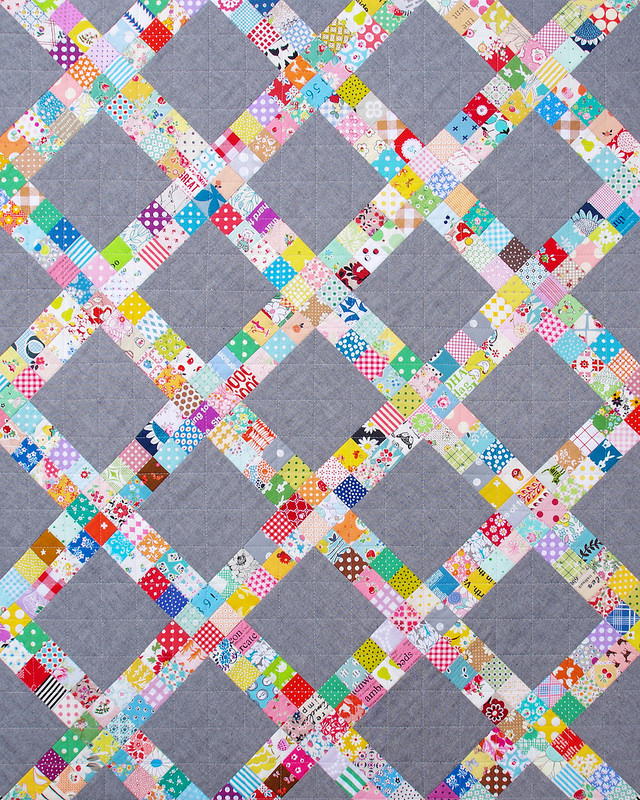 Postage Stamp Scrap Buster Quilt | © Red Pepper Quilts 2018