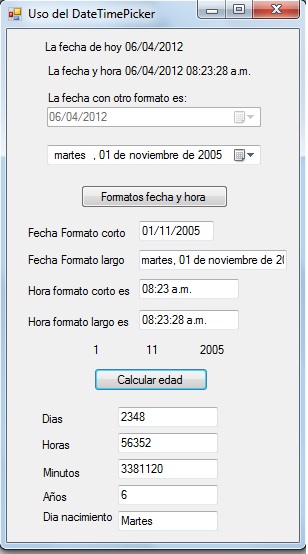 dateTimePicker en VB - PROGRAMACION