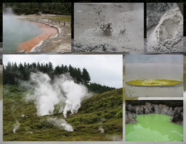 Geothermal Pools and Boiling Mud in Rotorua, New Zealand