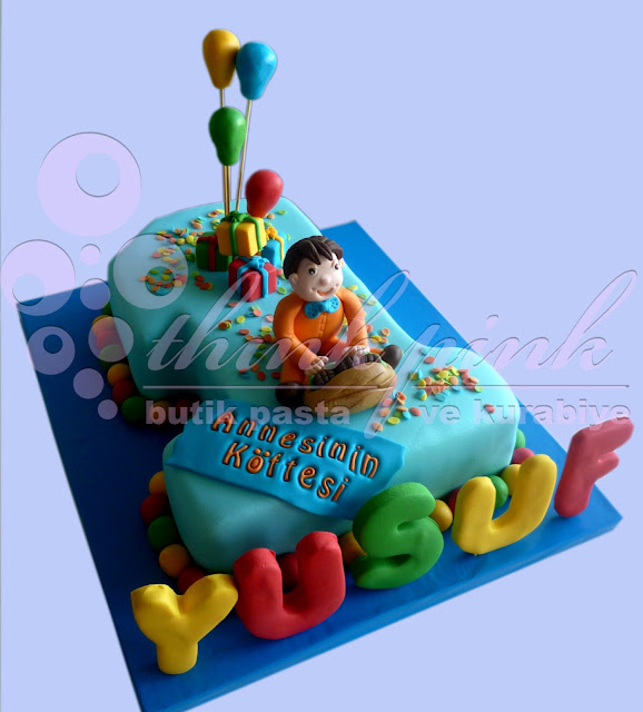 thinkpink butik pasta kurabiye: "1 Yaş Köfte Temalı" Butik Pasta