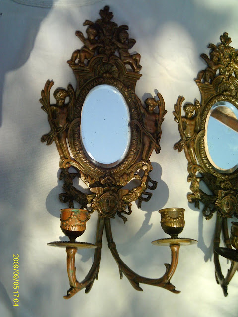 Appliques Miroirs en Bronze à 3 lumières style Louis XV