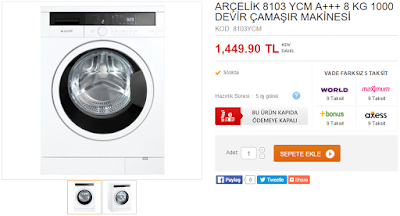 Arcelik 8103 Yp A 1000 Devir 8 Kg Camasir Makinesi Fiyatlari Ozellikleri Ve Yorumlari En Ucuzu Akakce