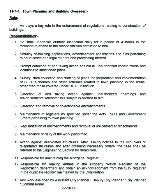 ANDHRA PRADESH MUNICIPAL TOWN PLANNING TECHNICAL INFORMATION Job Chart