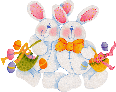 Huevos, Conejos, muñequitos de Pascua en gifs animados