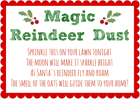 The Pink Lantern: Magic Reindeer Dust Recipe with Printable Tag