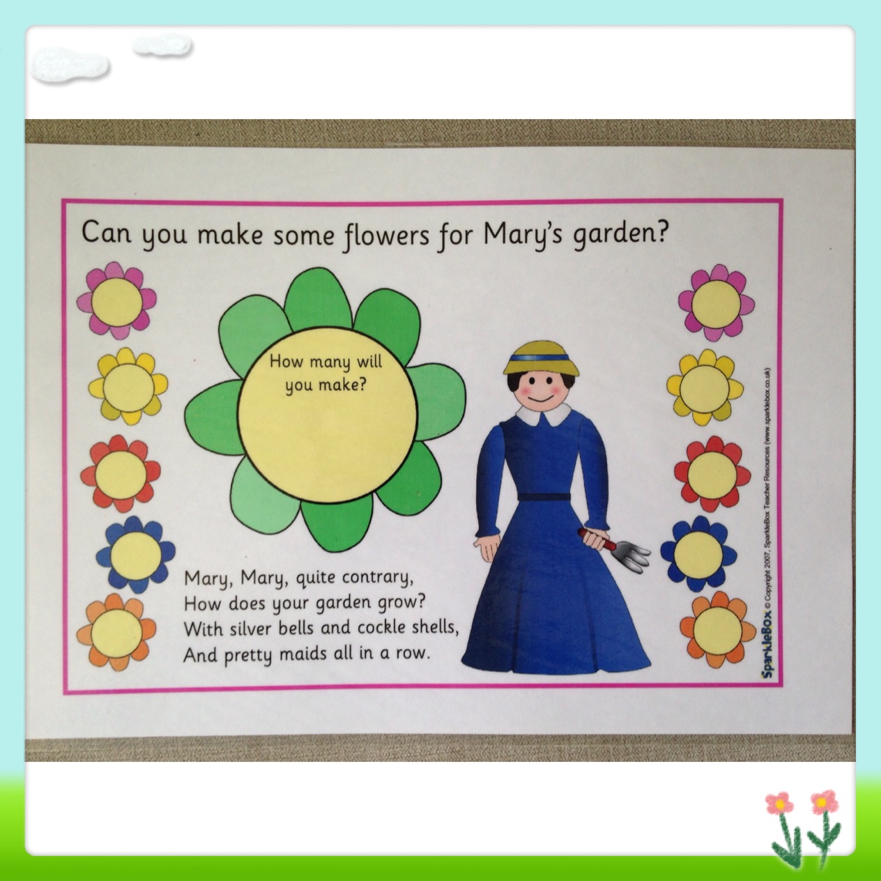 Early language skills through play....... Nursery rhyme play dough mats