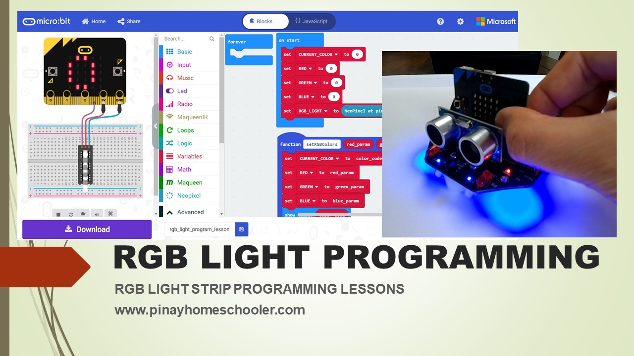 Coding lessons for kids rgb light programming the pinay homeschooler
