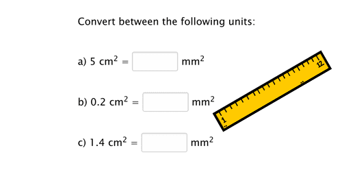 Metric area conversion online exercise