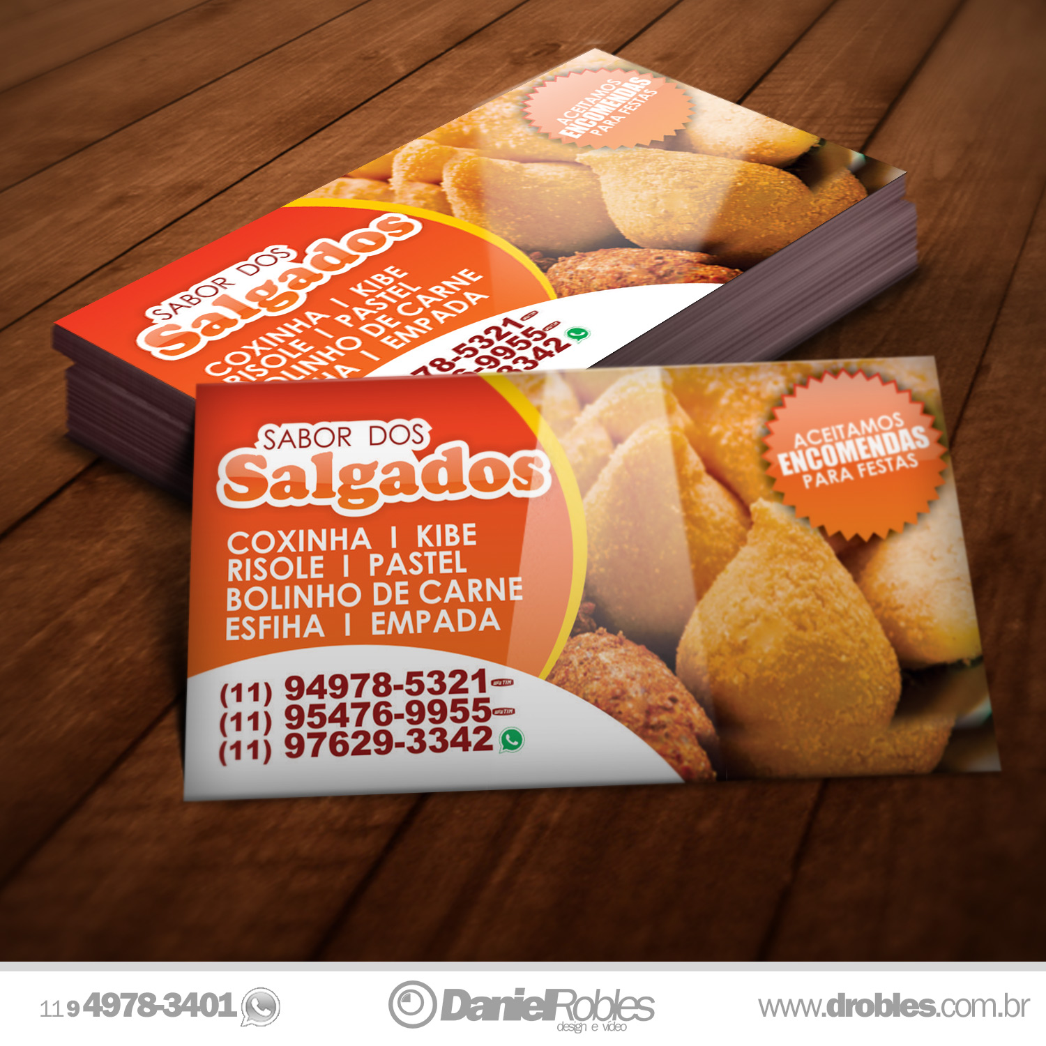 Cartão de Visita Sabor dos Salgados Campo Limpo