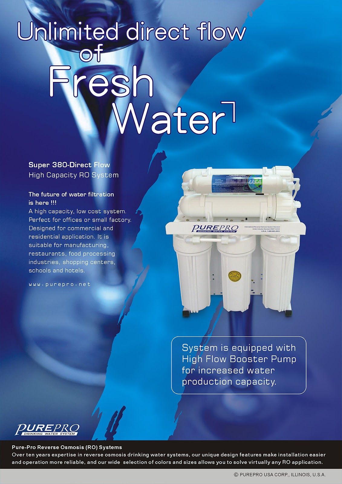 PurePro® Super380-Direct Flow Reverse Osmosis Water Filter System