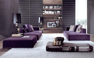 Salas en violeta y gris - Salas con estilo