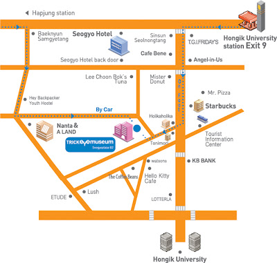 Directions to trick eye museum in Seoul