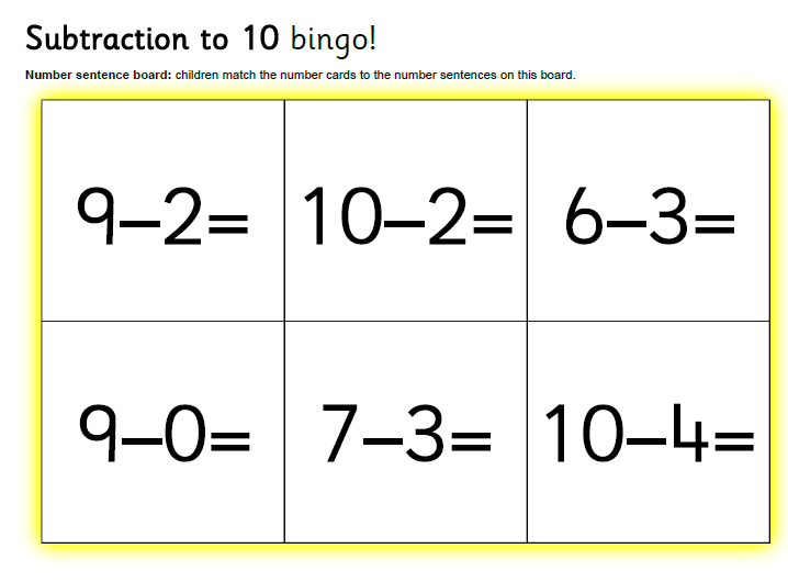 WADAH ILMU UNTUK SI KECIL: Game Bingo Tolak Dalam Lingkungan 10