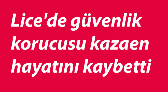 Diyarbakır Lice'de güvenlik korucusu kazaen hayatını kaybetti Diyarbakır Lice'de güvenlik korucusu kazaen hayatını kaybetti