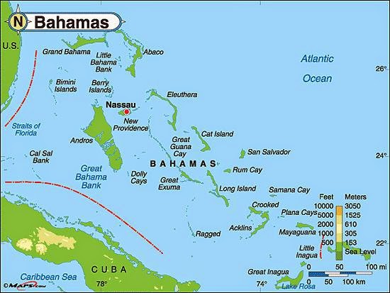 Map of Bahamas 10 Most Beautiful Island Countries in the World