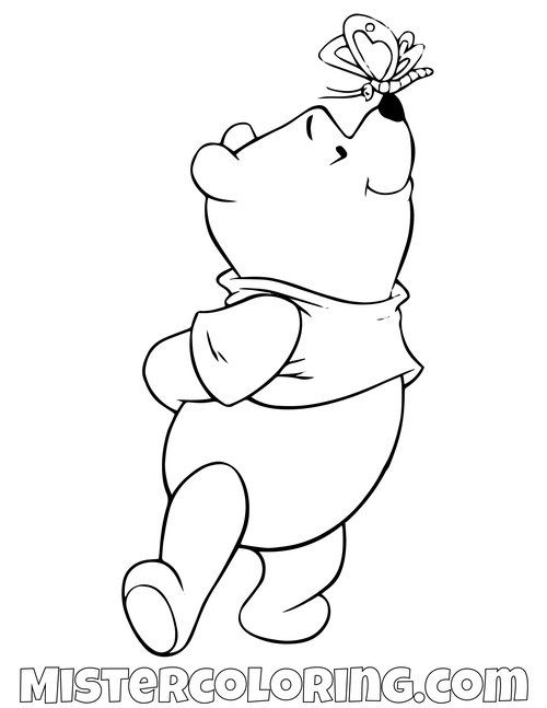 Tranh cho bé tô màu gấu Pooh 7