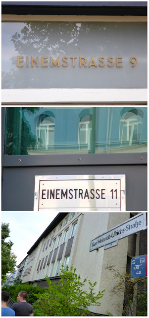 Straßenname "Einemstraße" mehrfach in die Architektur integriert, allerdings in der heutigen Karl-Heinrich-Ulrichs-Straße