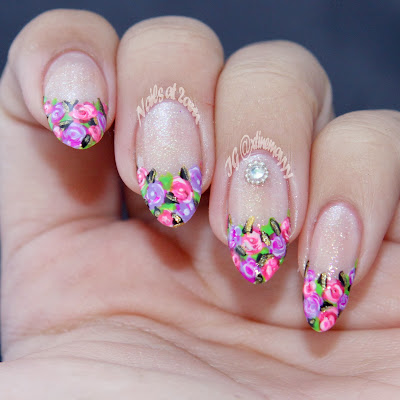 Nails At 2am: Floral French Tip + Tutorial