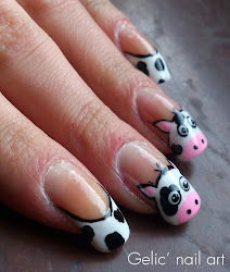 cow funky nail french nails pattern head accent netherlands feels hope too cool