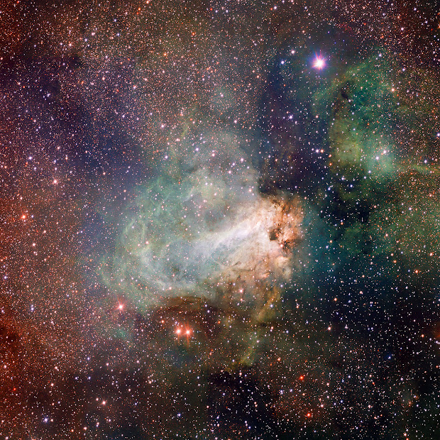 M17, the Omega Nebula, first image from ESO's new VST