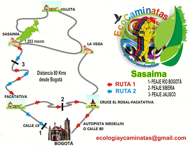 EcoCaminatas mapa recorrido del vehículo.