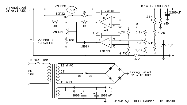 Current and Variable Voltage Power Supply ~Circuit diagram