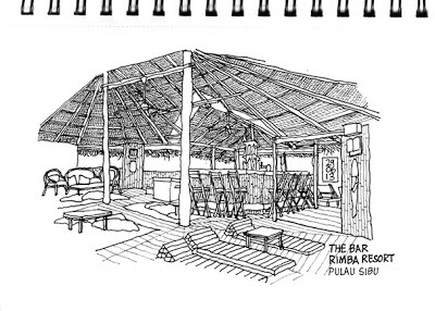 The bar - Rimba Resort, Pulau Sibu