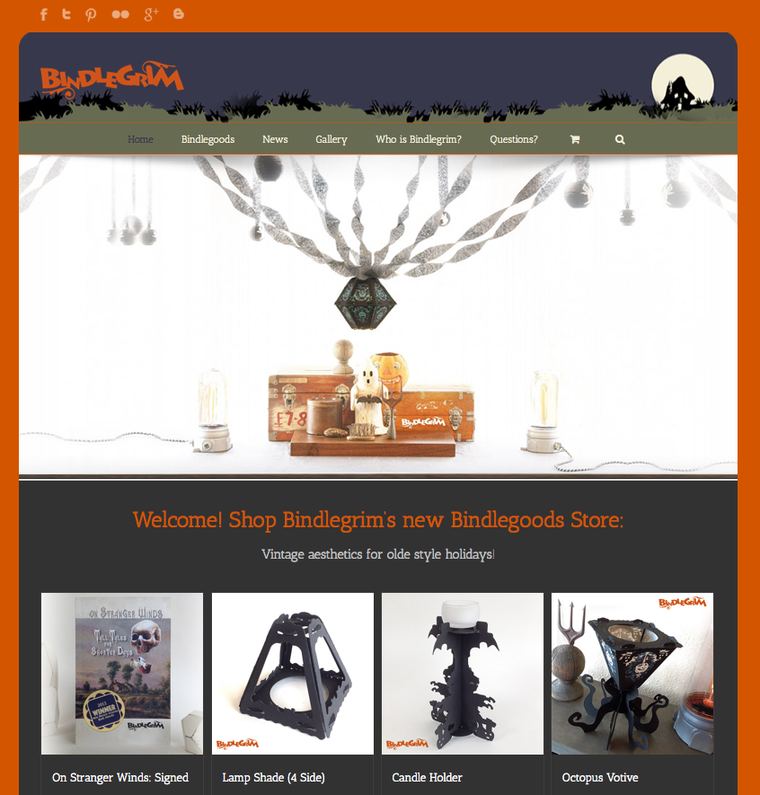 Online storre by Bindlegrim sells vintage-style Halloween holiday decorations