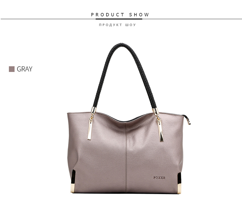 FOXER Brand Women's Cow Leather Handbags Female Shoulder bag designer ...