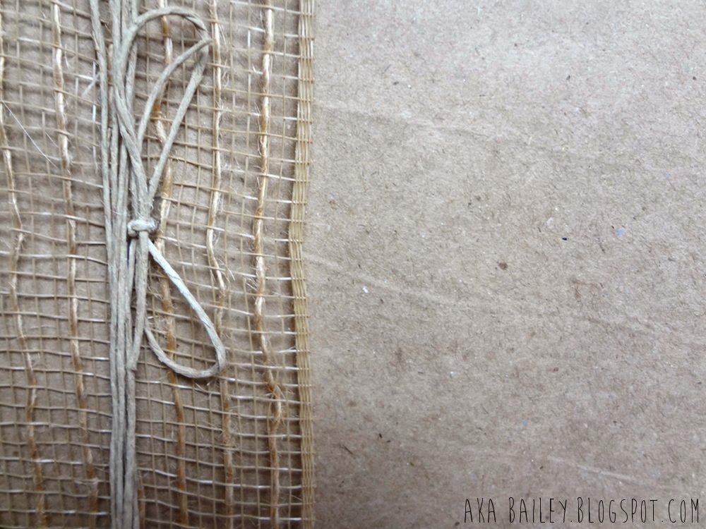 Brown paper gift wrap with burlap and hemp twine
