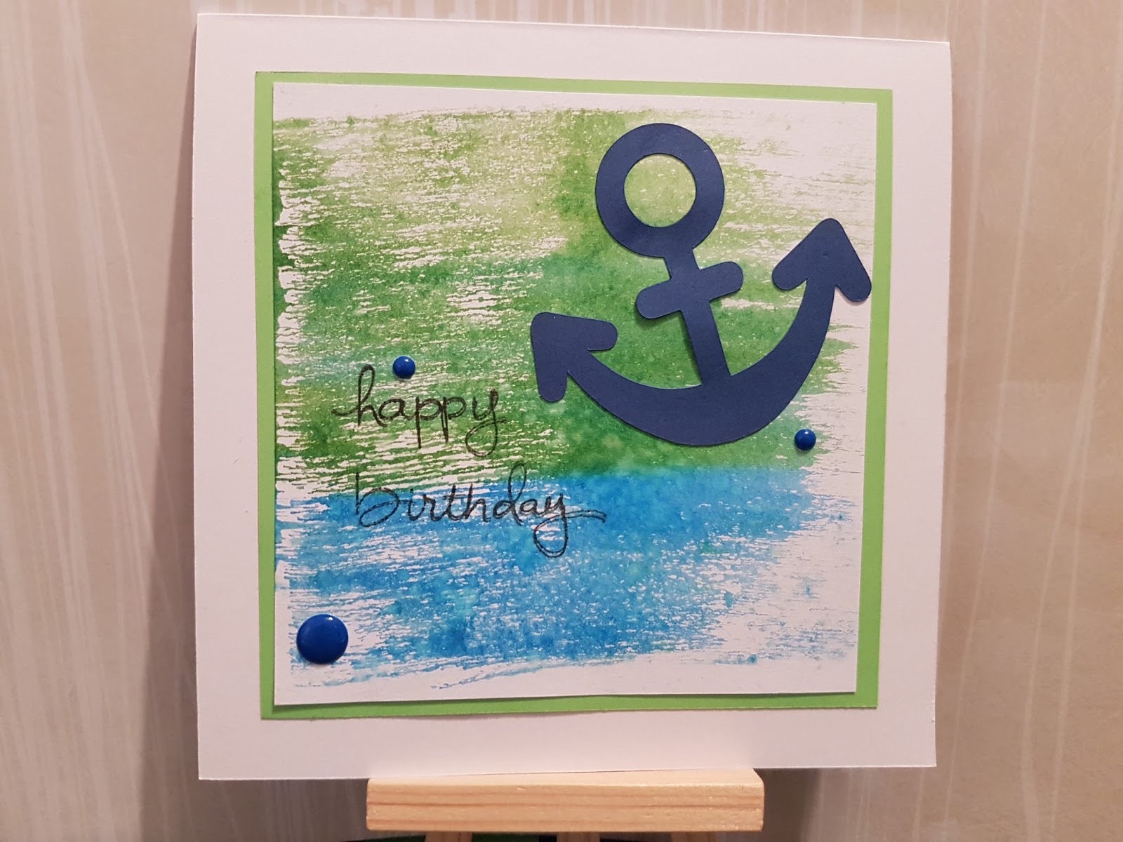 52 Weeks of Crafting Project 341 Painted anchor card