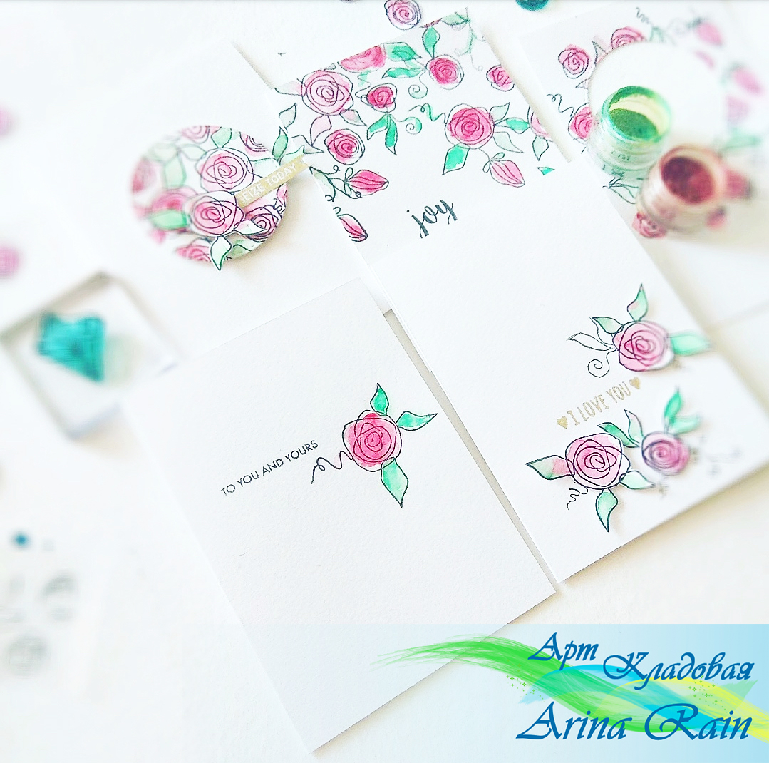 Открытка со штампиками