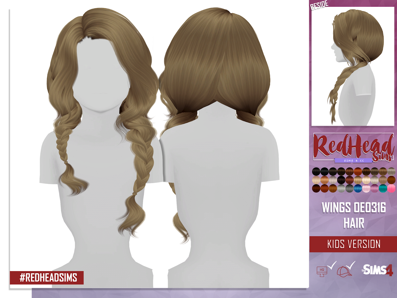 WINGS OE0316 HAIR KIDS AND TODDLER VERSION REDHEADSIMS CC