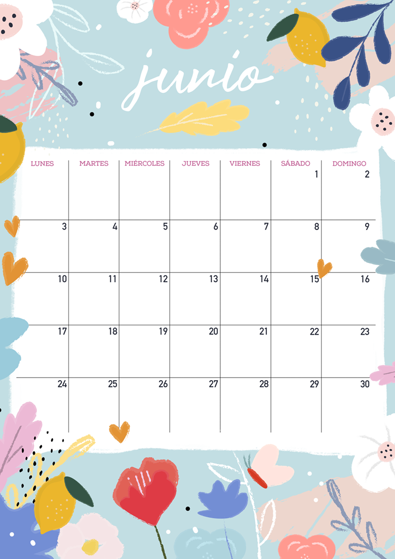 Mes De Junio Calendario calendario de junio: imprimible y fondo - MLC Estudio | Inspiración y  diseño para tu día a día