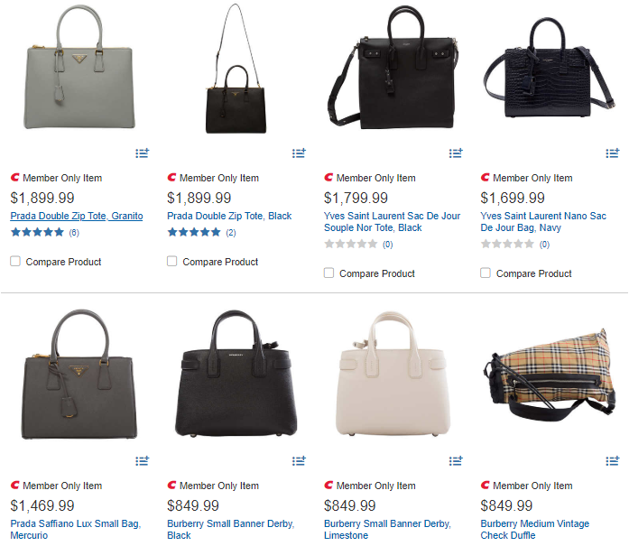 prada double zip tote costco