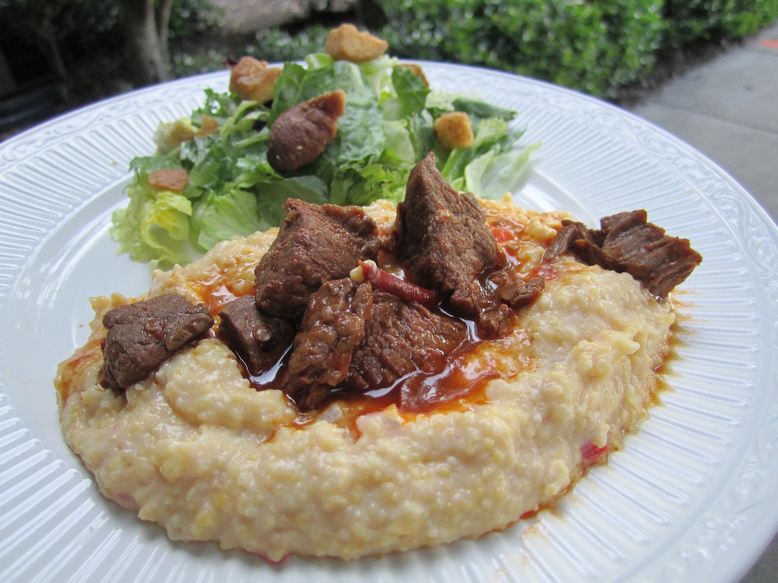 Experiencing Life Together Stewed Beef with Creamy Cheddar Grits