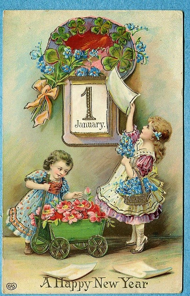 Cute and Beautiful Vintage New Year's Postcards ~ Vintage Everyday