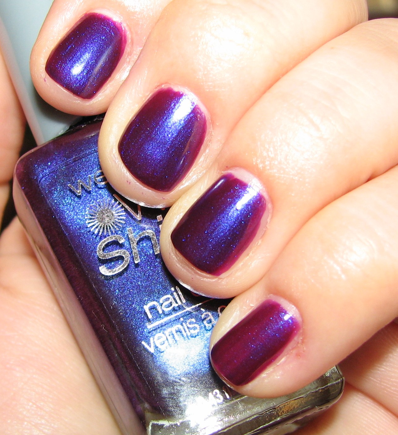 Wet N Wild EGGPLANT FROST 417F Wild Shine Nail Polish Swatches and