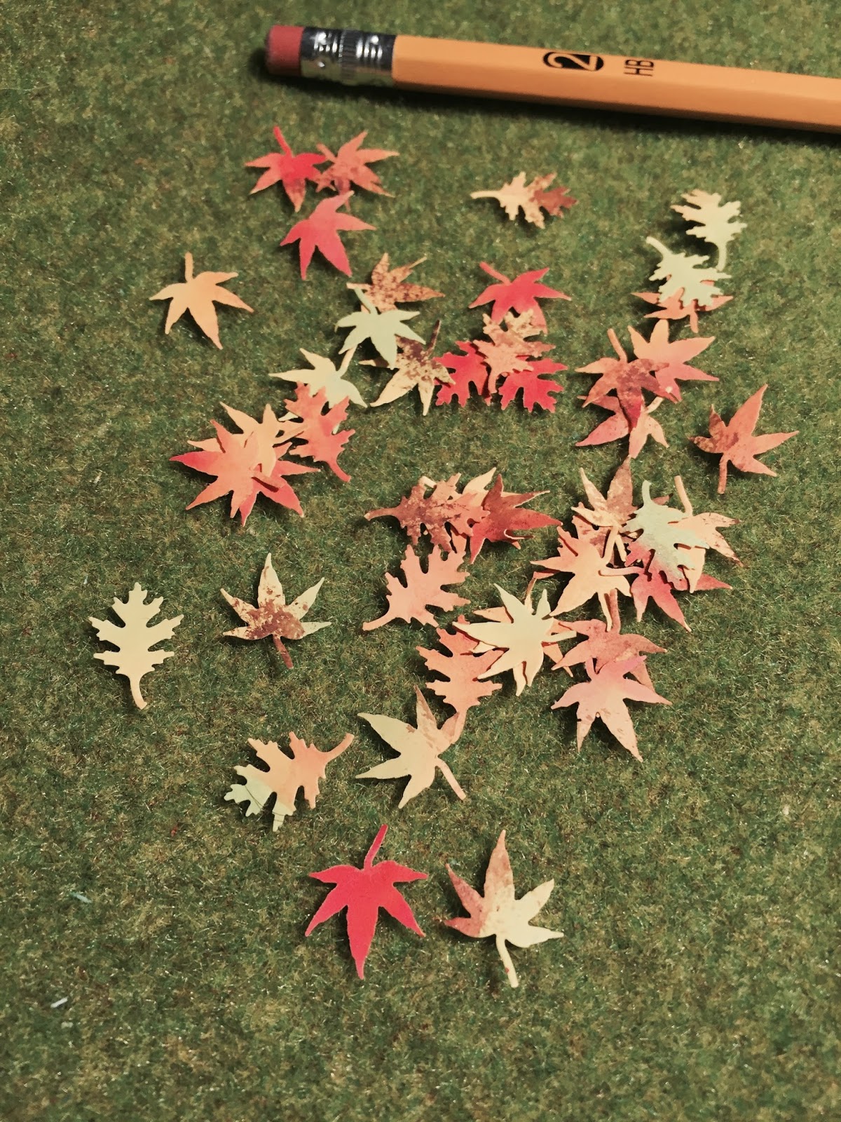 Miniature fall leaves for a dollhouse Nature's Soul Miniatures