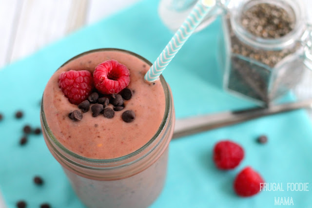 This creamy & healthy Chocolate Raspberry Chia Seed Smoothie only tastes like a decadent treat.
