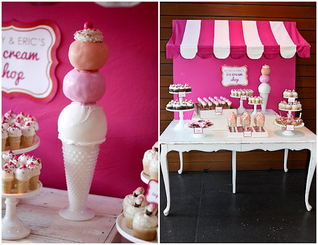 Kara s Party Ideas Ice Cream Shoppe Wedding Dessert Table   Ice Cream Party  - 18