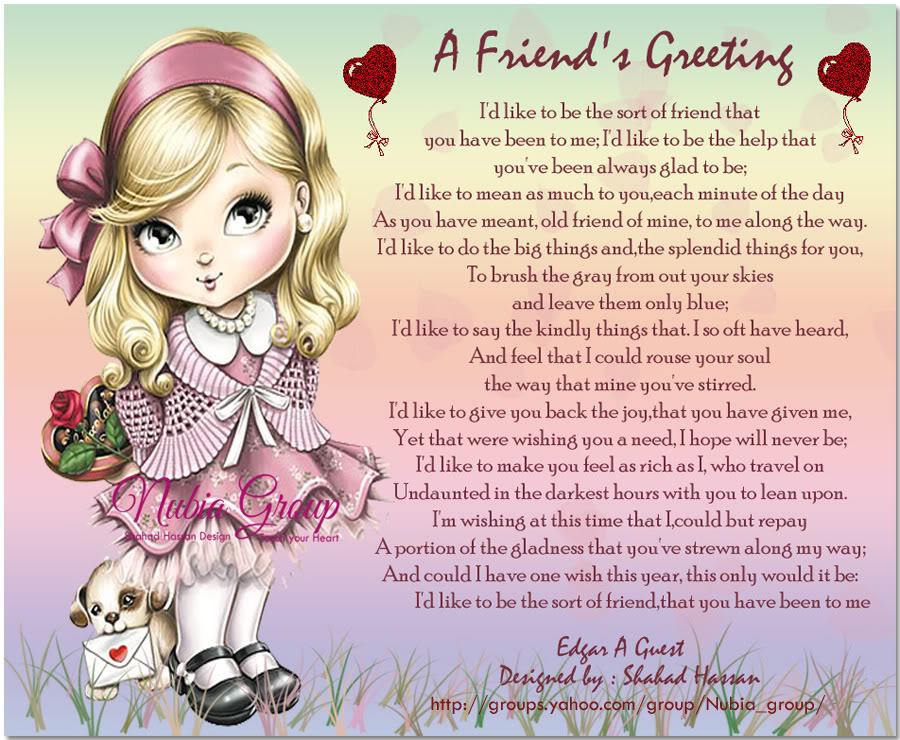 * Nubia_group Inspiration * A Friend's Greeting