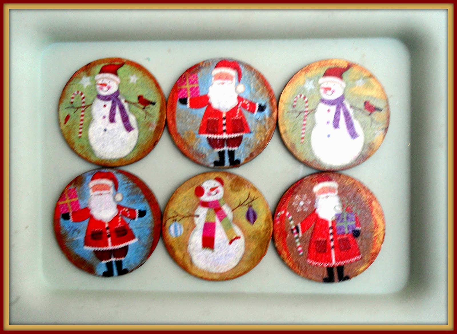 lila365idees ΧΡΙΣΤΟΥΓΕΝΝΙΑΤΙΚΑ ΣΟΥΒΕΡ (CHRISTMAS COASTERS)