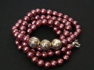 biżuteria z półfabrykatów - lawendowe perły (perły)